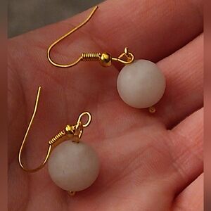The Heart Stone: Minimalist Rose Quartz Drop Earrings.